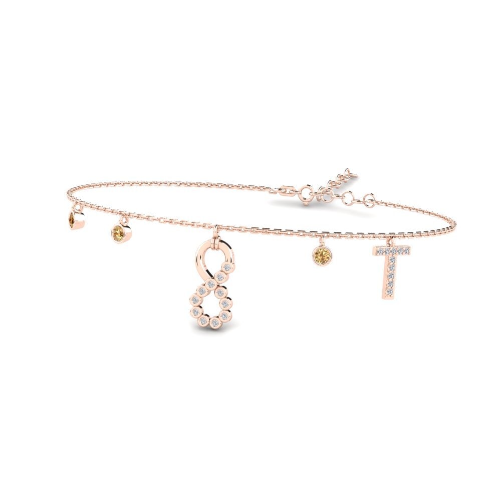 14ct Rose Gold Brown Diamond Women's Bracelet Berjumpa - T