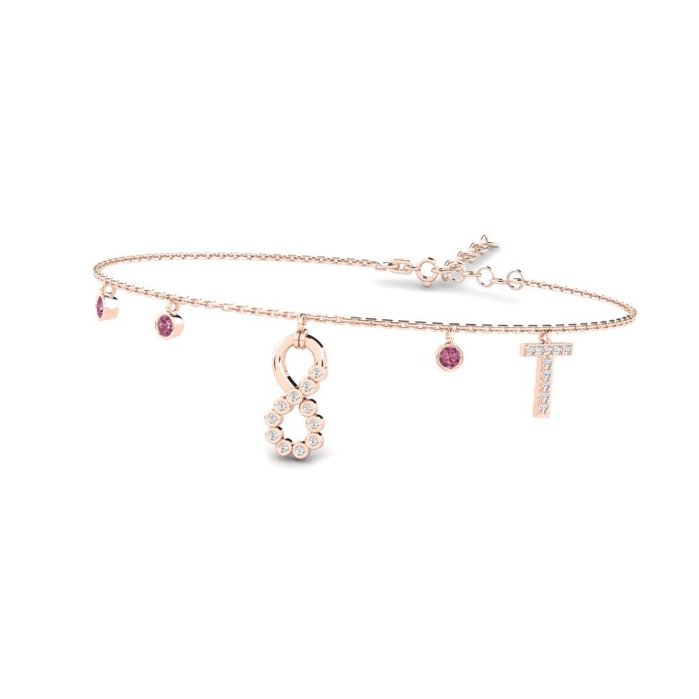 14ct Rose Gold Rhodolite Garnet Women's Bracelet Berjumpa - T