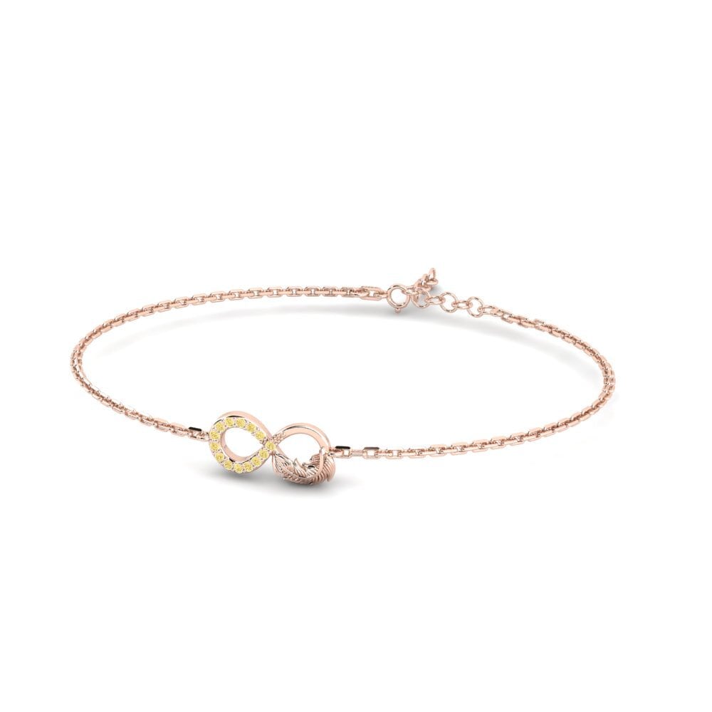 14ct Rose Gold Yellow Diamond Women's Bracelet Estbelle