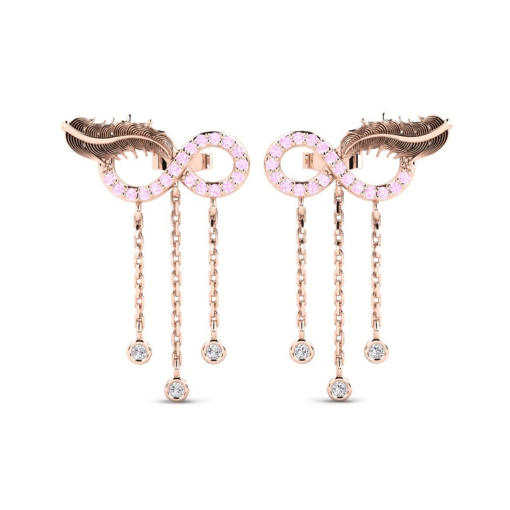 9ct Rose Gold Pink Sapphire Women's Earring Exyen