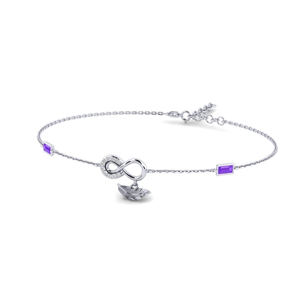 950 Palladium Amethyst Women's Bracelet Fidelite