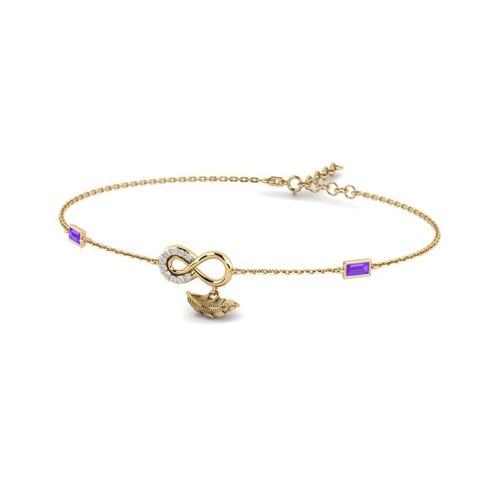 9ct Yellow Gold Amethyst Women's Bracelet Fidelite