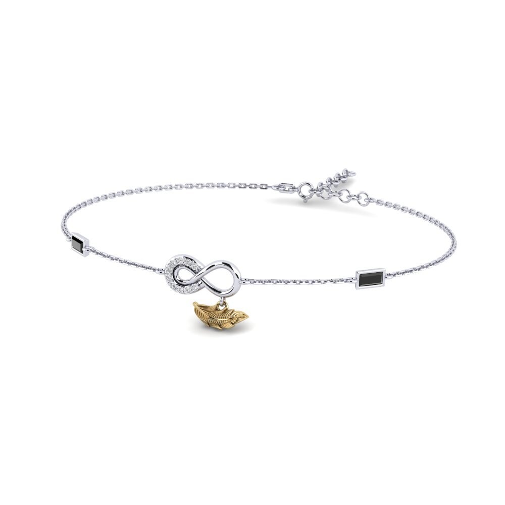 9ct White & Yellow Gold Black Onyx Women's Bracelet Fidelite