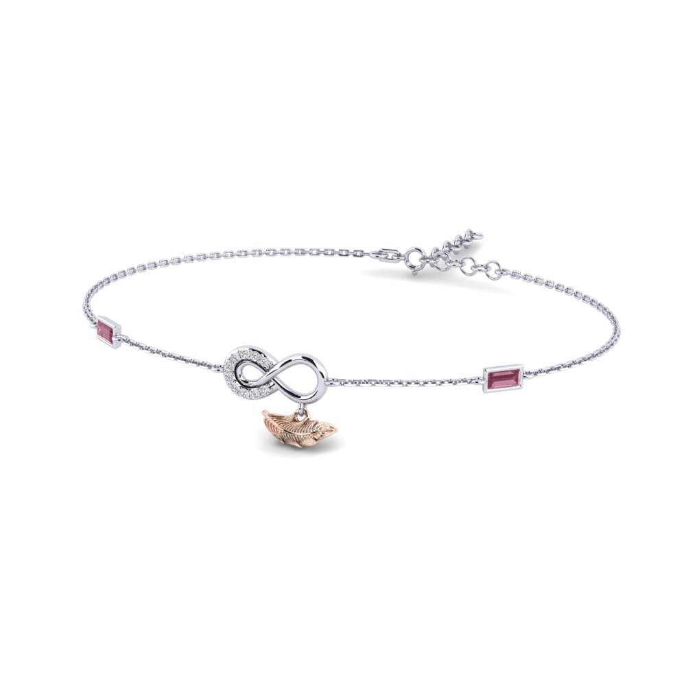 18ct White & Rose Gold Rhodolite Garnet Women's Bracelet Fidelite