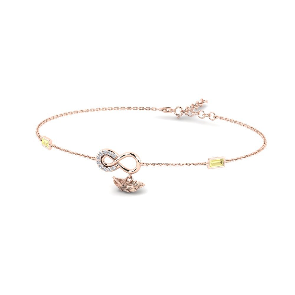 14ct Rose Gold Yellow Sapphire Women's Bracelet Fidelite