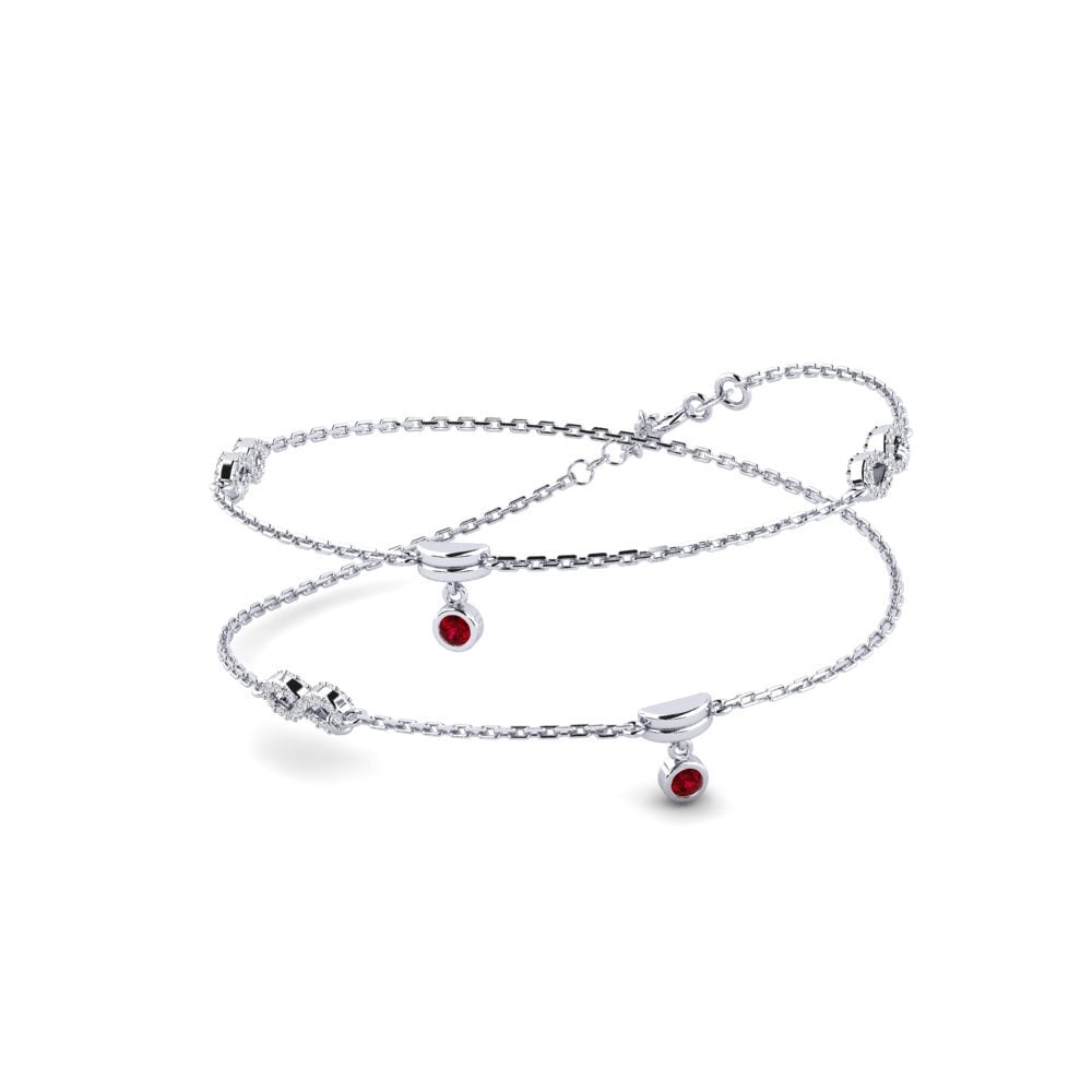 925 Silver Red Zirconia Necklace Hamkke