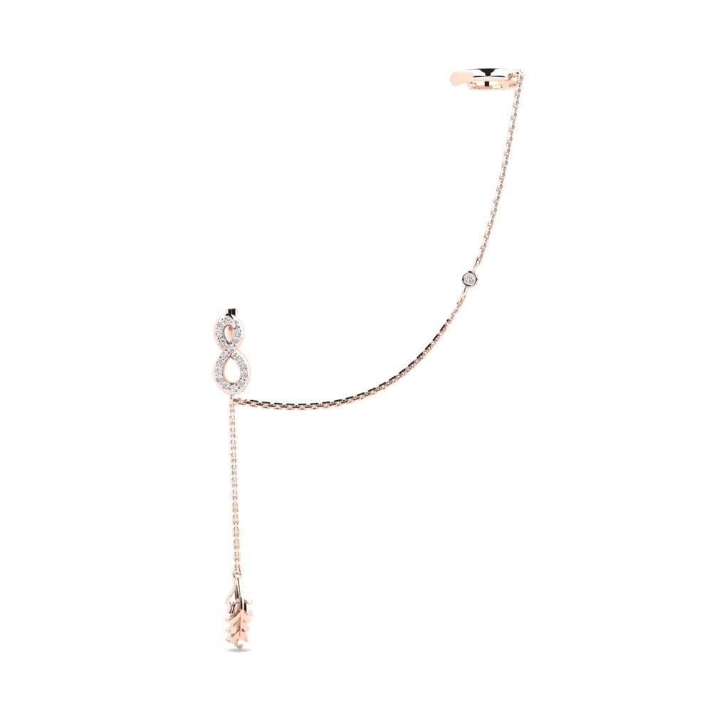 14k Oro Rosa Diamante cultivado en laboratorio Pendiente de mujer Hoopfol