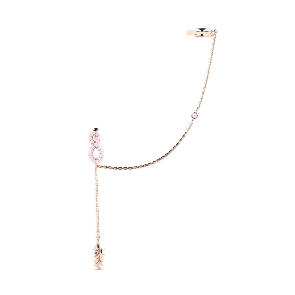 9ct Rose Gold Pink Sapphire Women's Earring Hoopfol