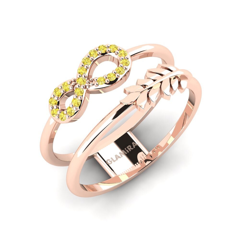 14ct Rose Gold Yellow Sapphire Ring Infinitime