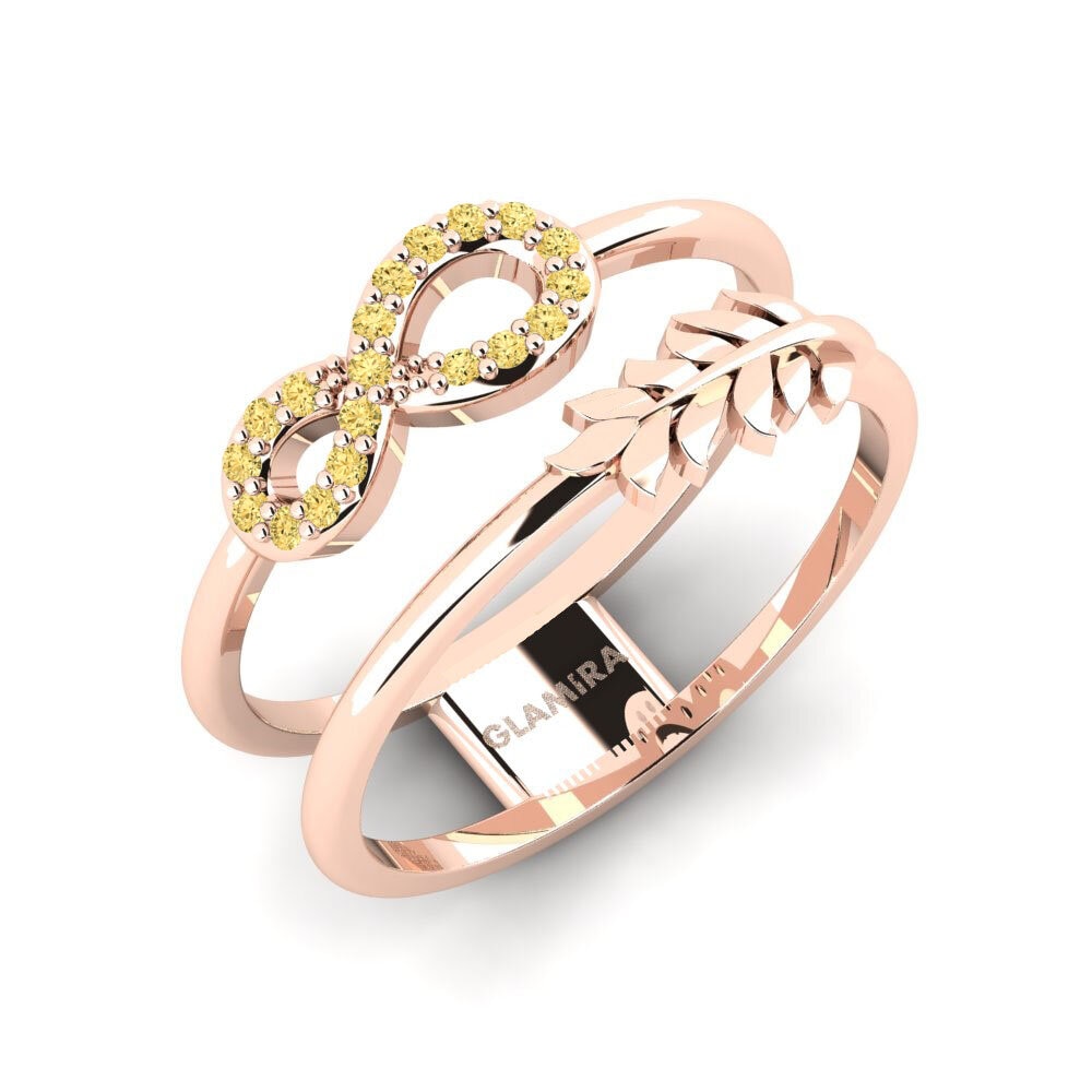 14ct Rose Gold Yellow Diamond Ring Infinitime
