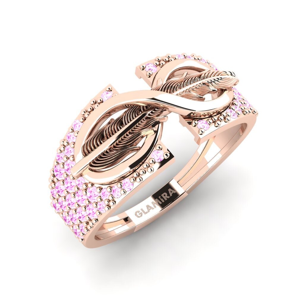 9ct Rose Gold Pink Sapphire Ring Iskrenne