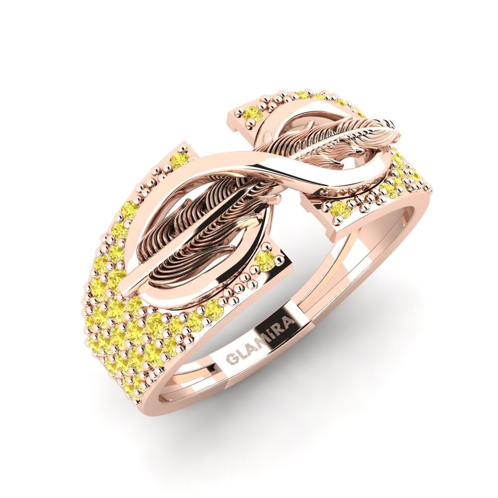 14ct Rose Gold Yellow Sapphire Ring Iskrenne