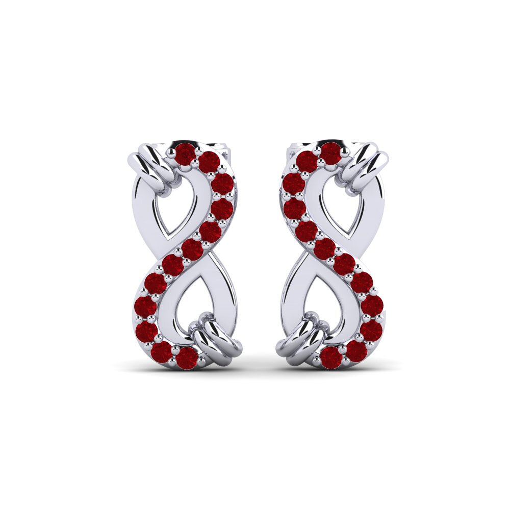 950 Platinum Red Zirconia Earring Kinabuhi