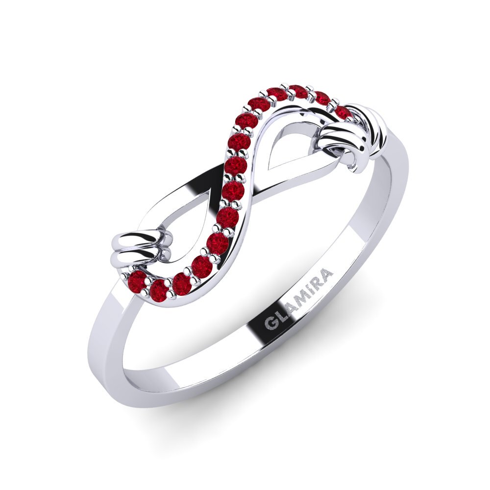950 Platinum Red Zirconia Ring Kohtuda