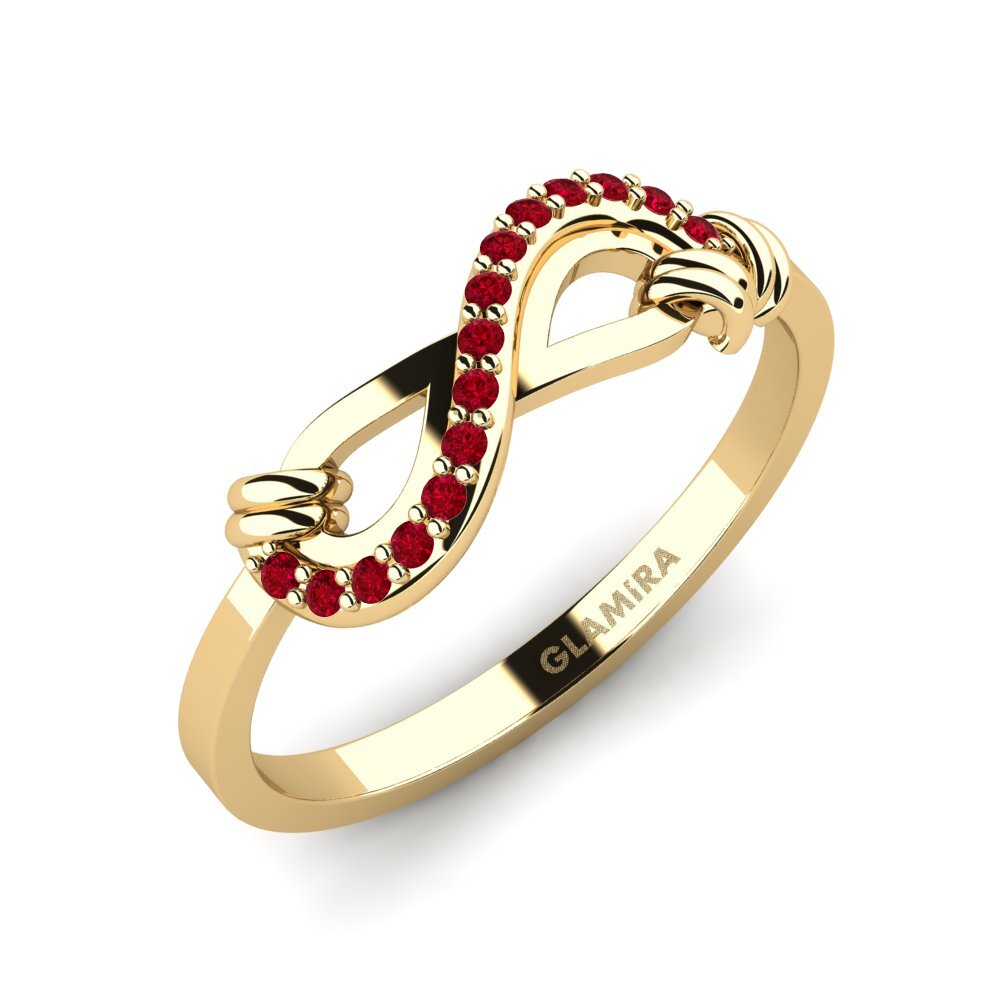 9ct Yellow Gold Red Zirconia Ring Kohtuda