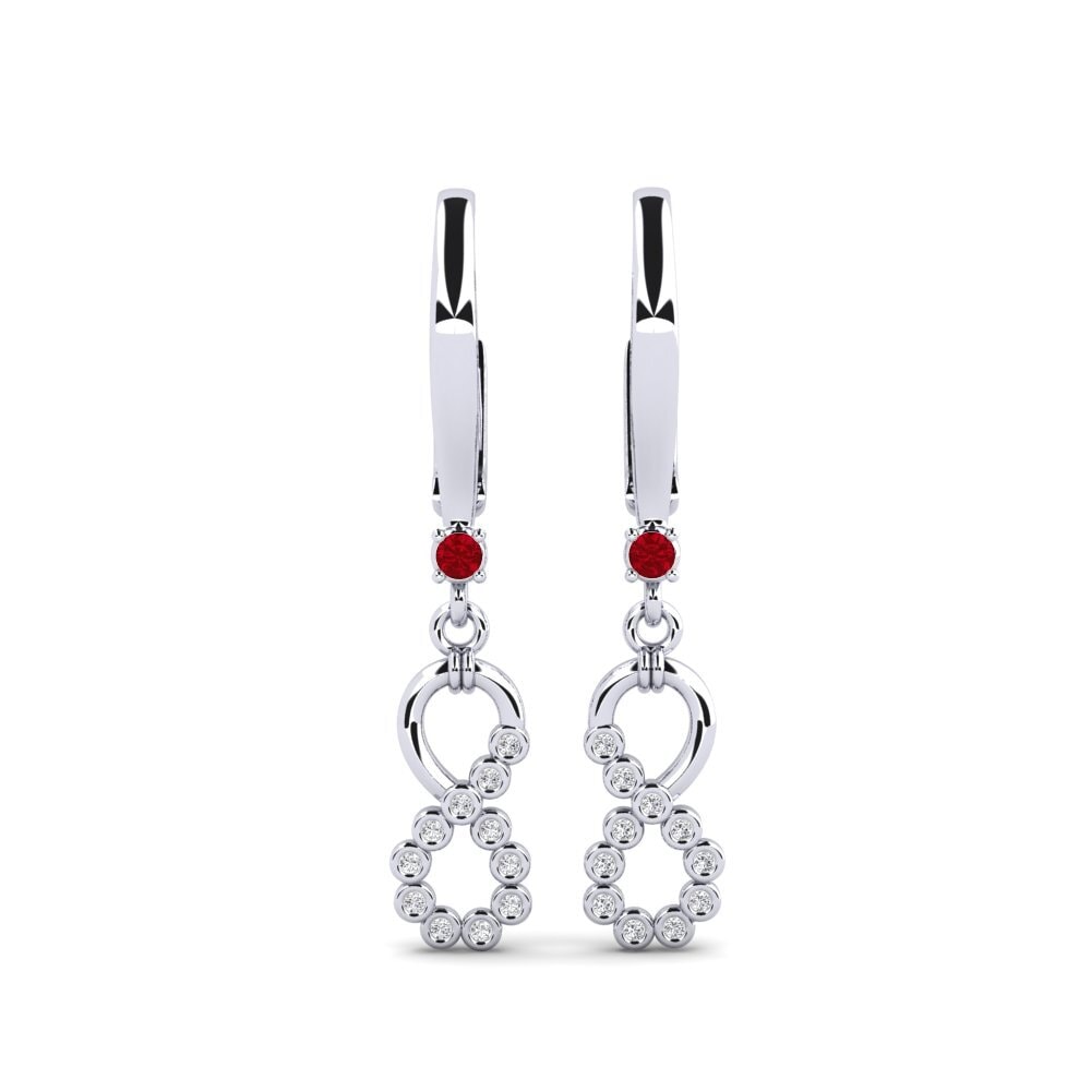 950 Platinum Red Zirconia Earring Lifetyd