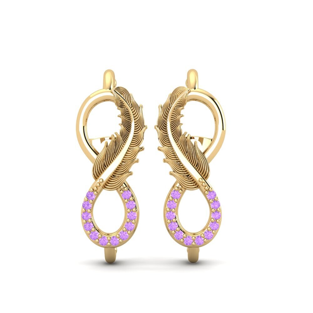 9ct Yellow Gold Amethyst Women's Earring Likelihood