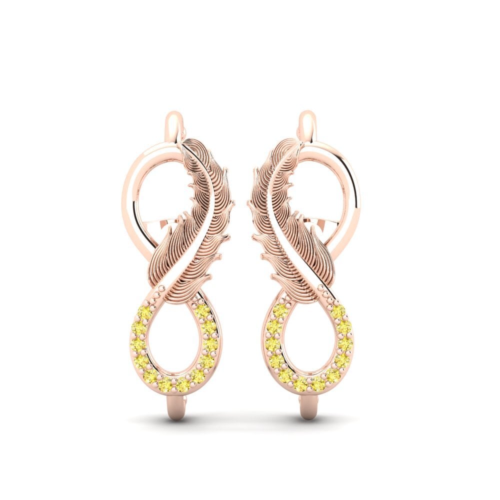 14ct Rose Gold Yellow Sapphire Women's Earring Likelihood