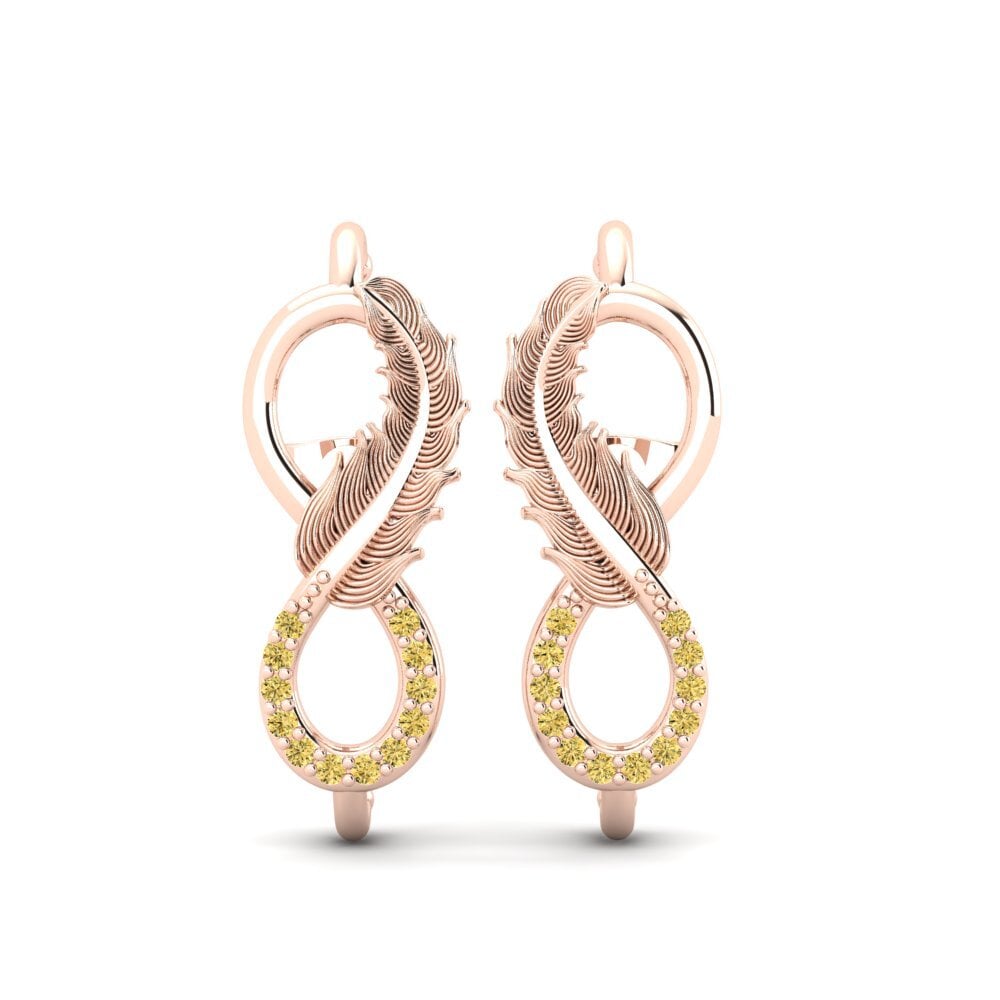 14ct Rose Gold Yellow Diamond Women's Earring Likelihood