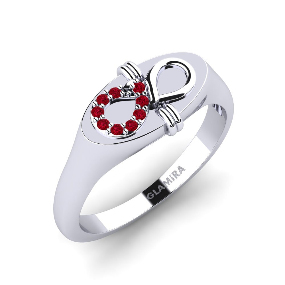 950 Platinum Red Zirconia Ring Manawa