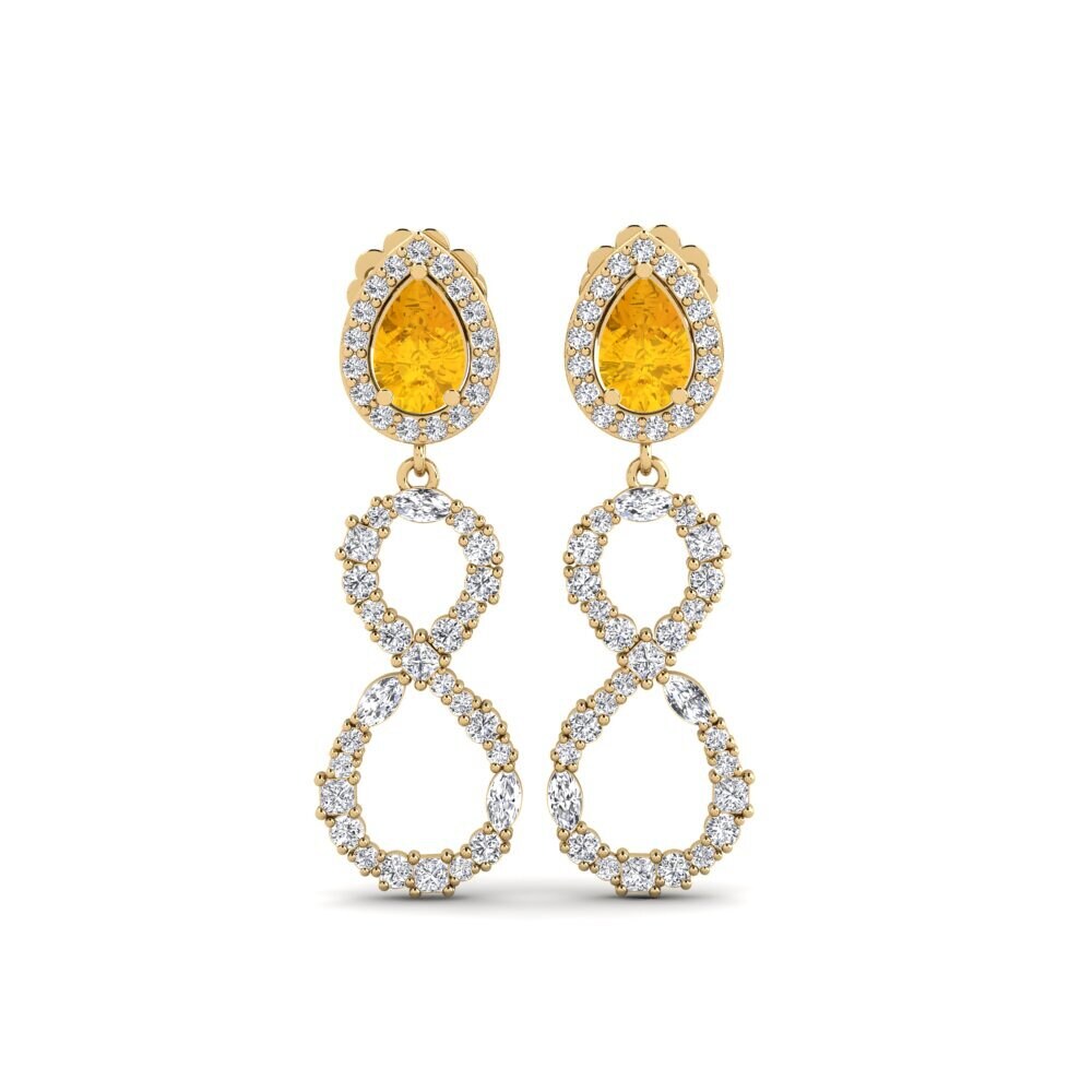 9ct Yellow Gold Citrine Women's Earring Marfikent