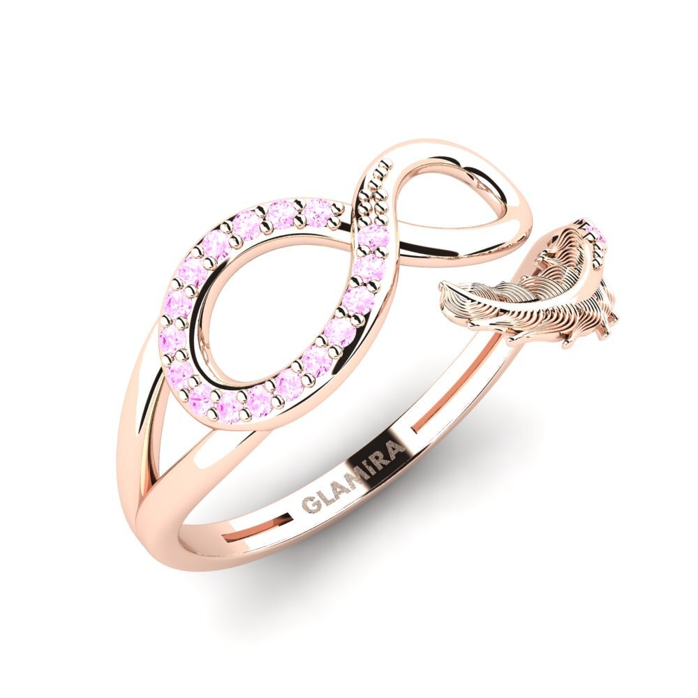 9ct Rose Gold Pink Sapphire Ring Milota