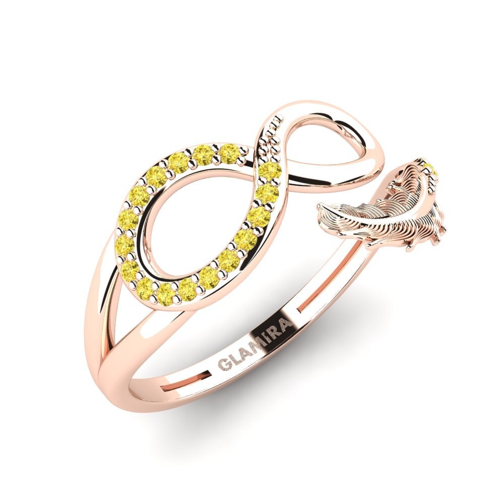 14ct Rose Gold Yellow Sapphire Ring Milota