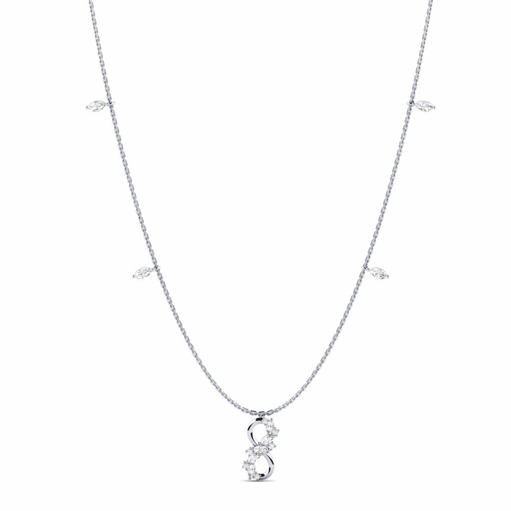 Lucky Essence Necklace Morus 585 White Gold White Sapphire