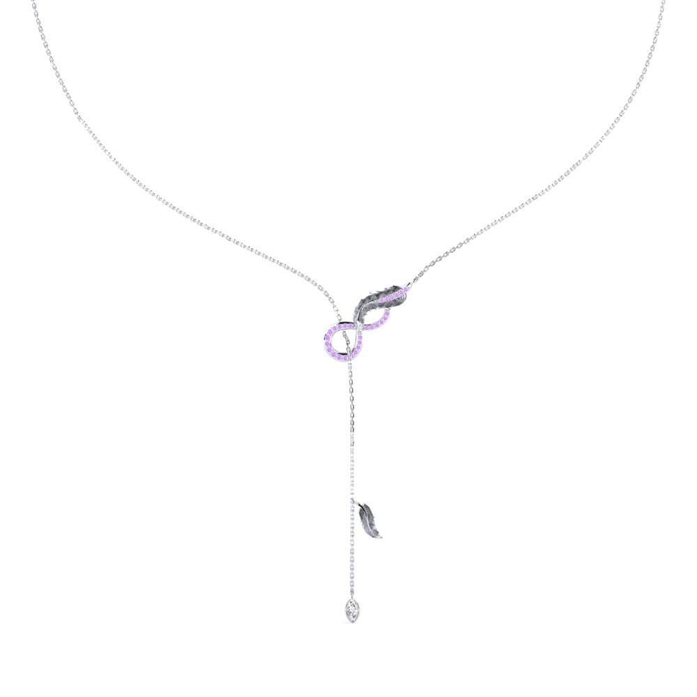 950 Palladium Amethyst Women's Necklace Nuitetjour