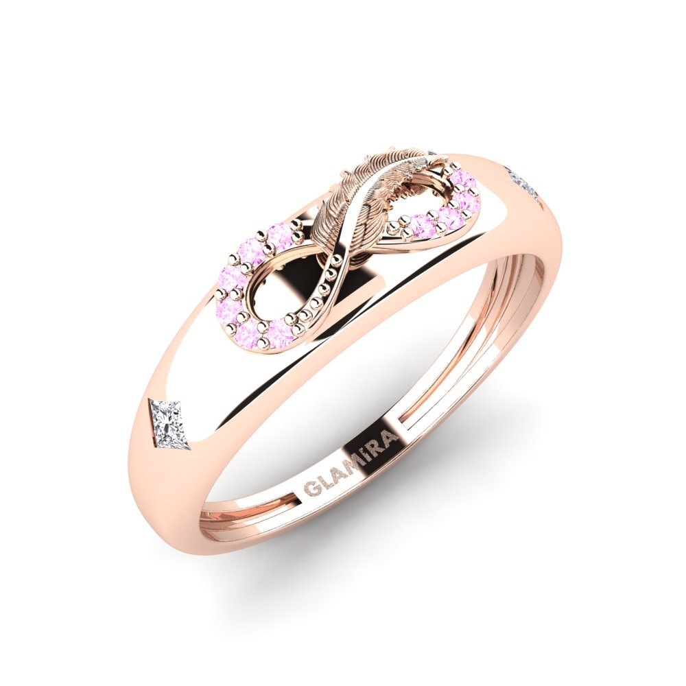 9ct Rose Gold Pink Sapphire Ring Obman