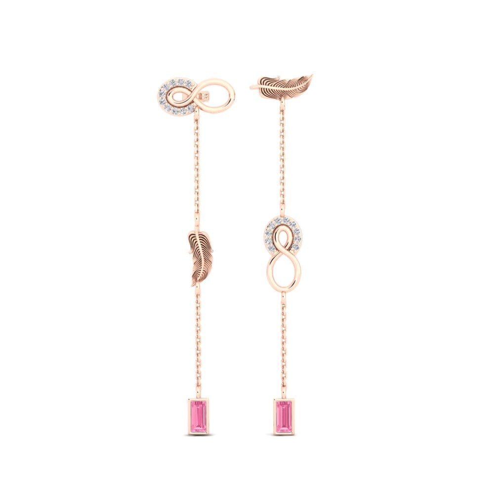 9ct Rose Gold Pink Sapphire Women's Earring Oiana