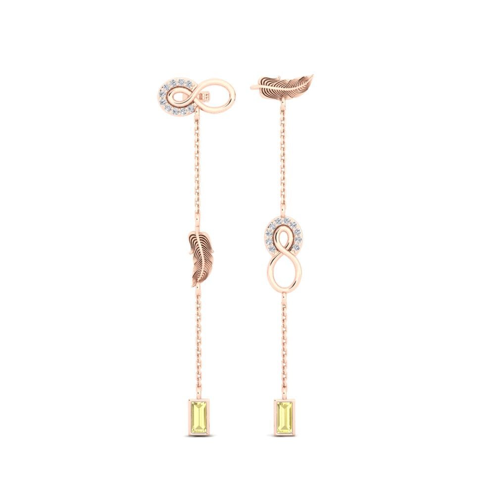 14ct Rose Gold Yellow Sapphire Women's Earring Oiana