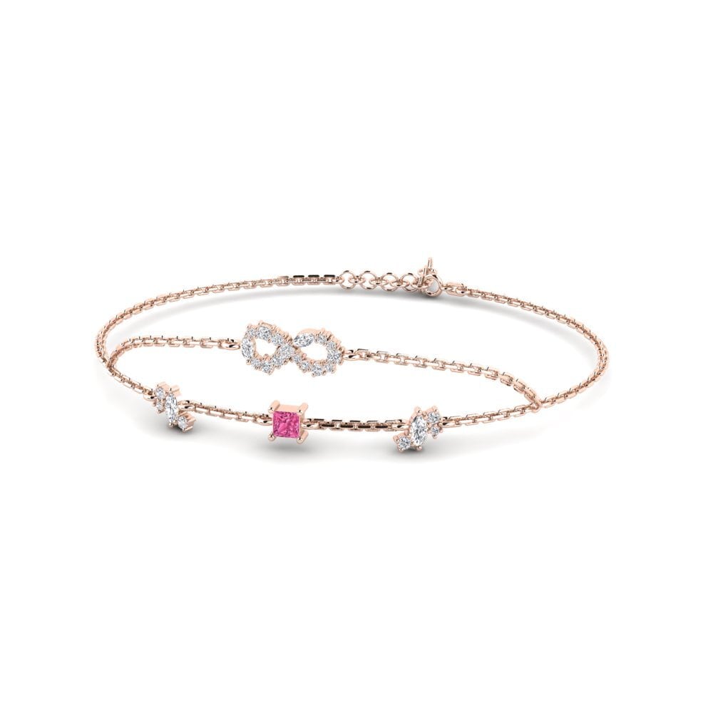 9ct Rose Gold Pink Tourmaline Women's Bracelet Schijland