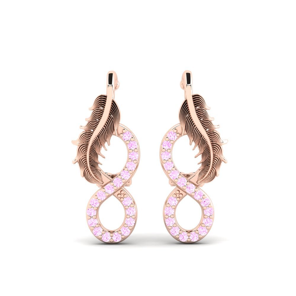 9ct Rose Gold Pink Sapphire Women's Earring Simplicite A