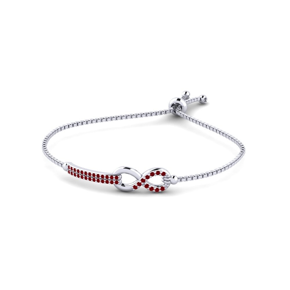 950 Platinum Red Zirconia Bracelet Tulus