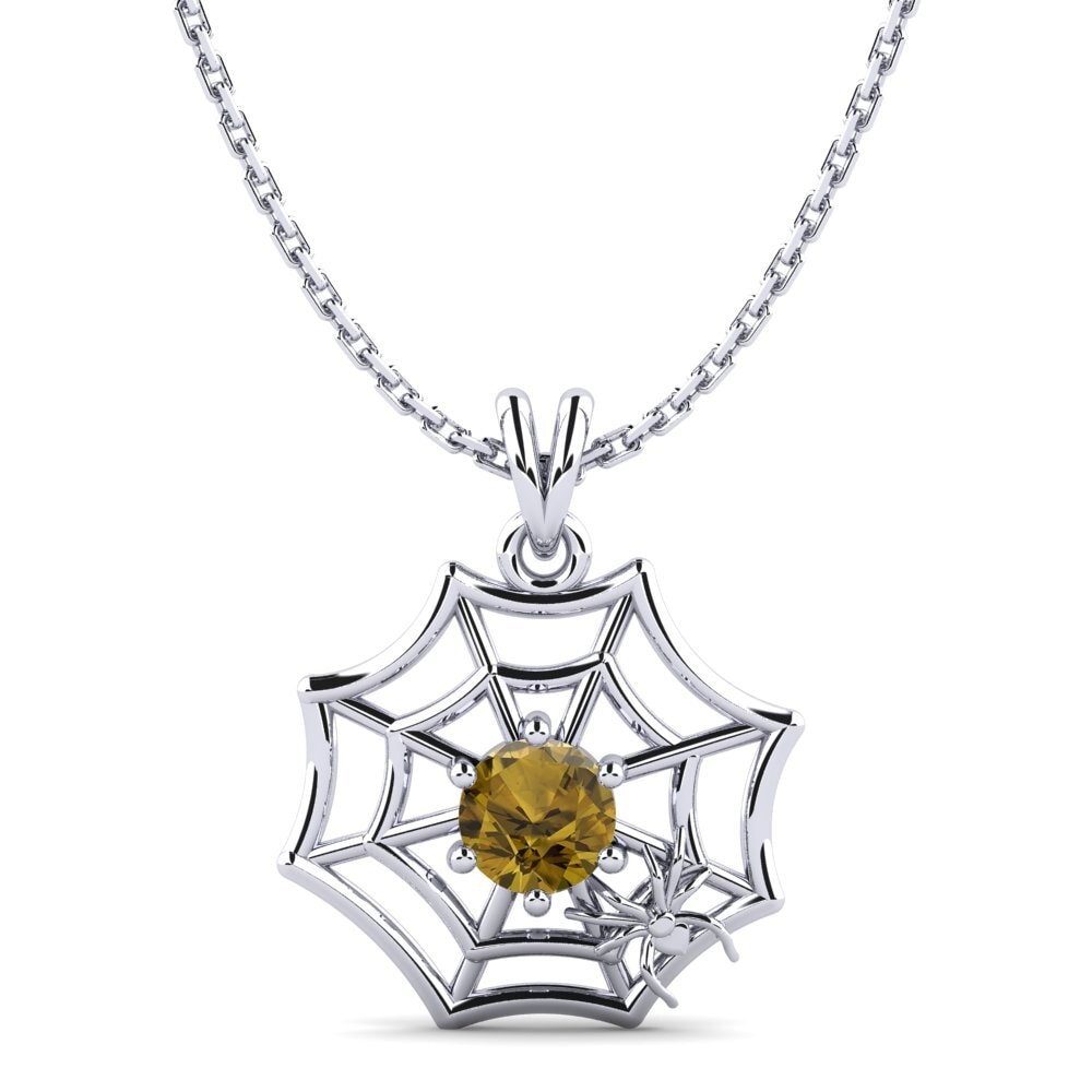 Plata 925 Circón Marrón Colgante de Mujer Mathilda