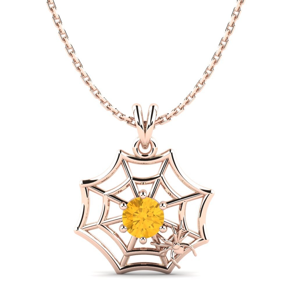 14k Oro Rosa Citrino Colgante de Mujer Mathilda
