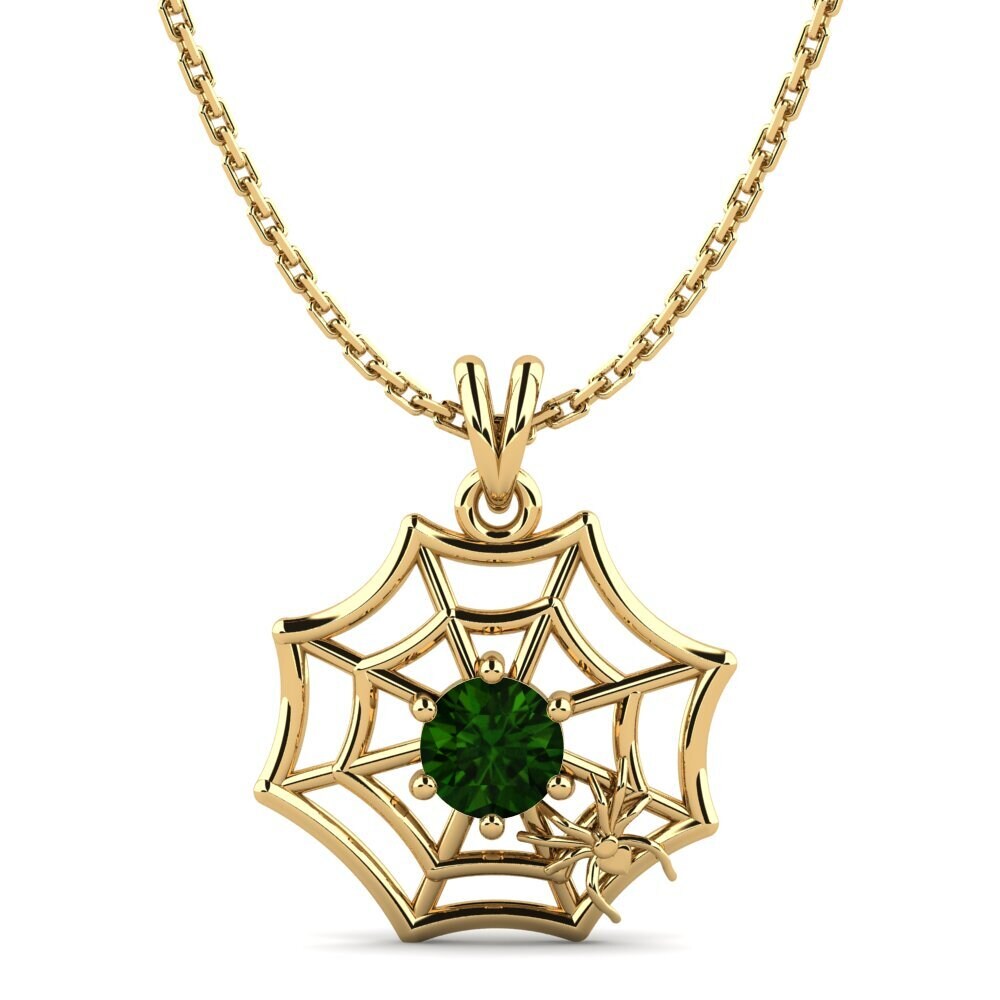 18k Oro Amarillo Turmalina verde Colgante de Mujer Mathilda