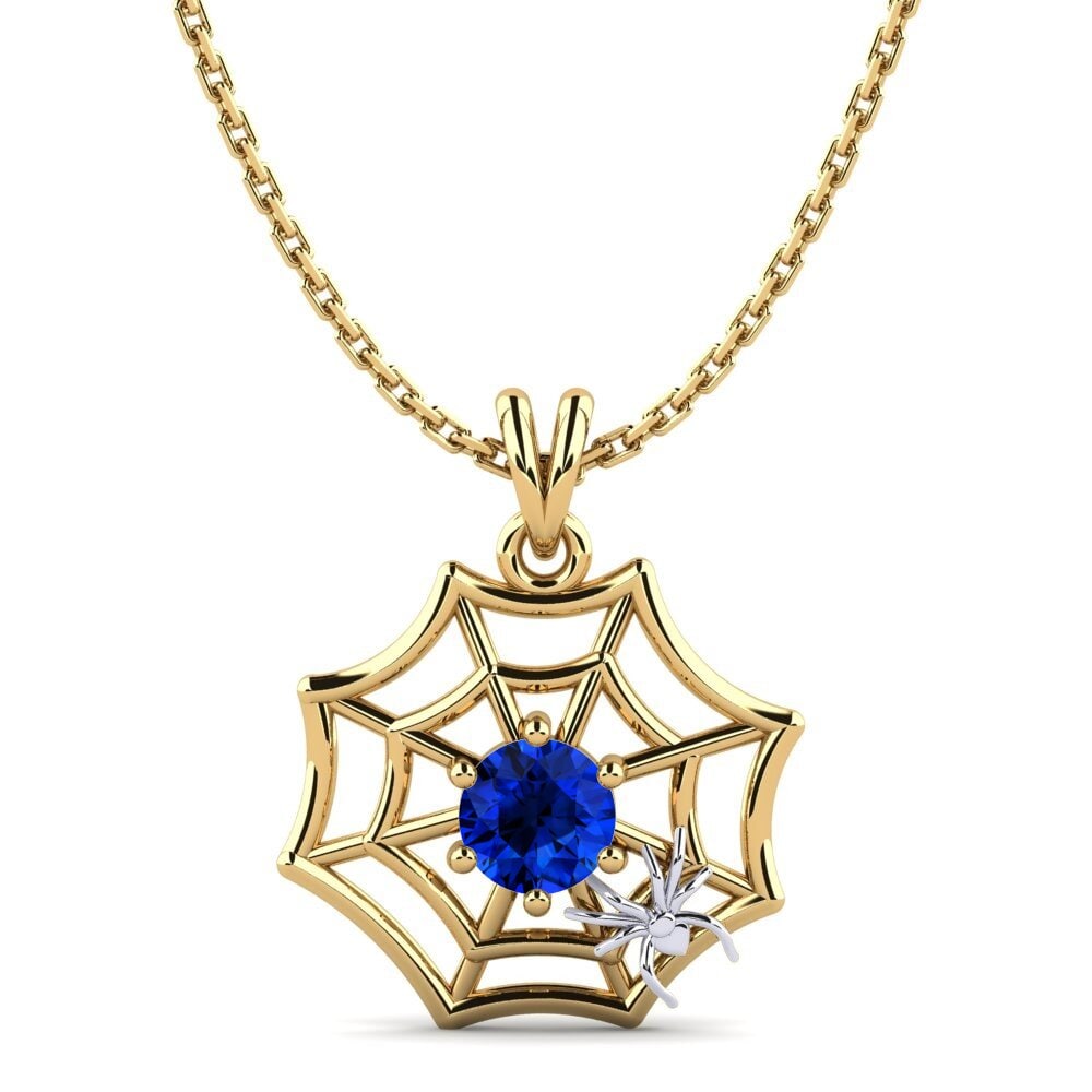18ct Yellow & White Gold Sapphire (Lab Created) Women's Pendant Mathilda