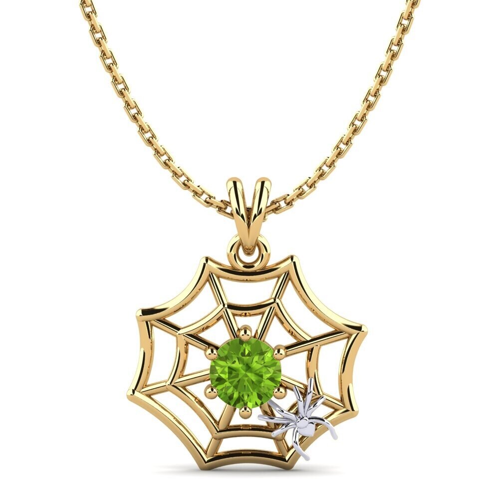 9k Oro Amarillo & Blanco Peridoto Colgante de Mujer Mathilda