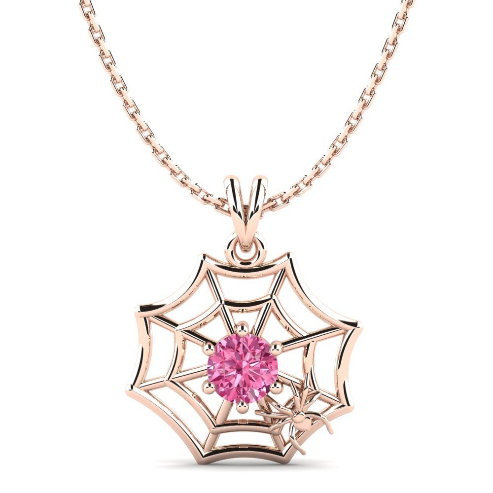 9k Oro Rosa Turmalina rosa Colgante de Mujer Mathilda