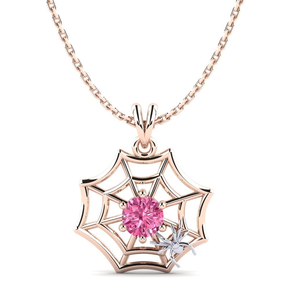 9k Oro Rosa & Blanco Turmalina rosa Colgante de Mujer Mathilda