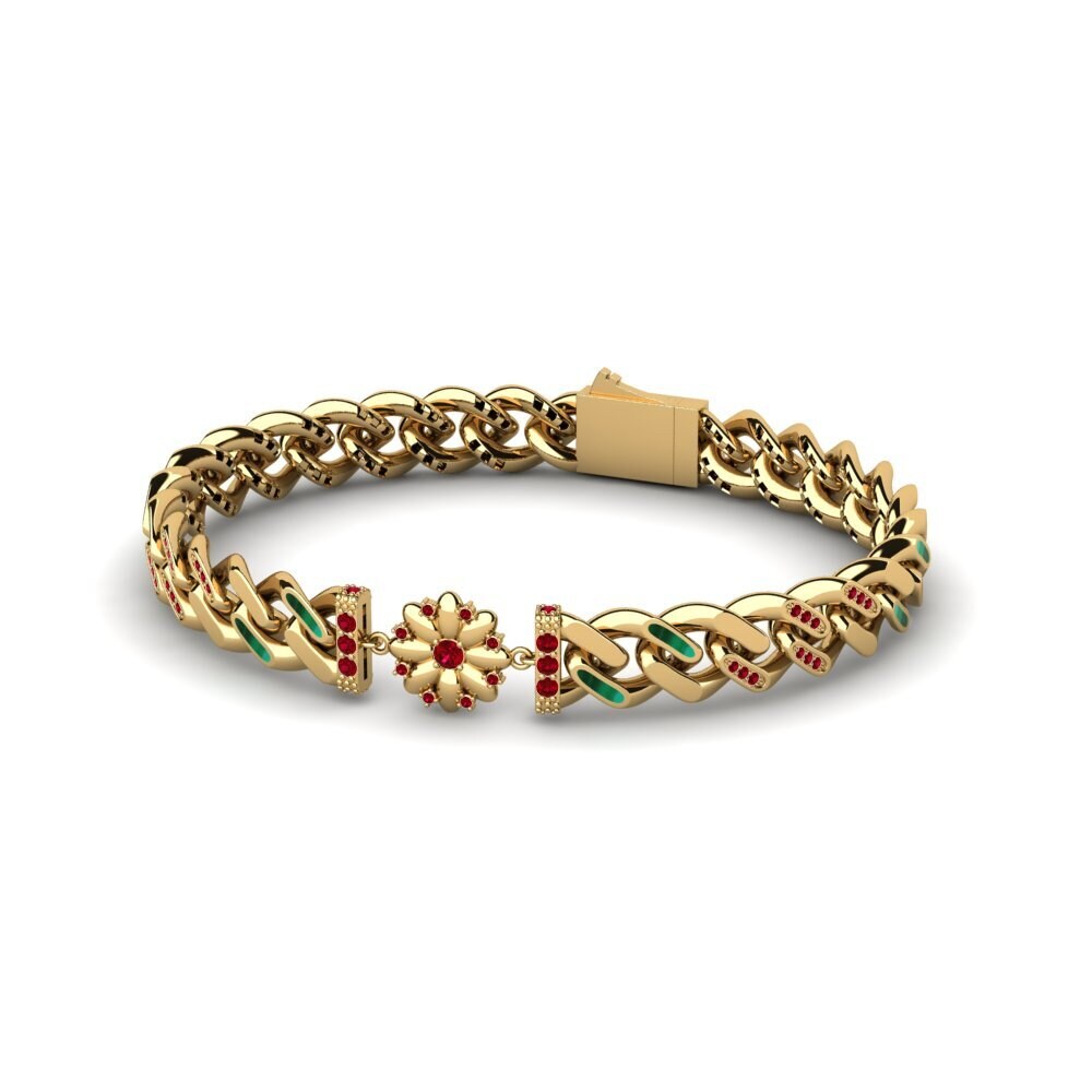 Zircone Rouge Bracelet pour femme Fihalent