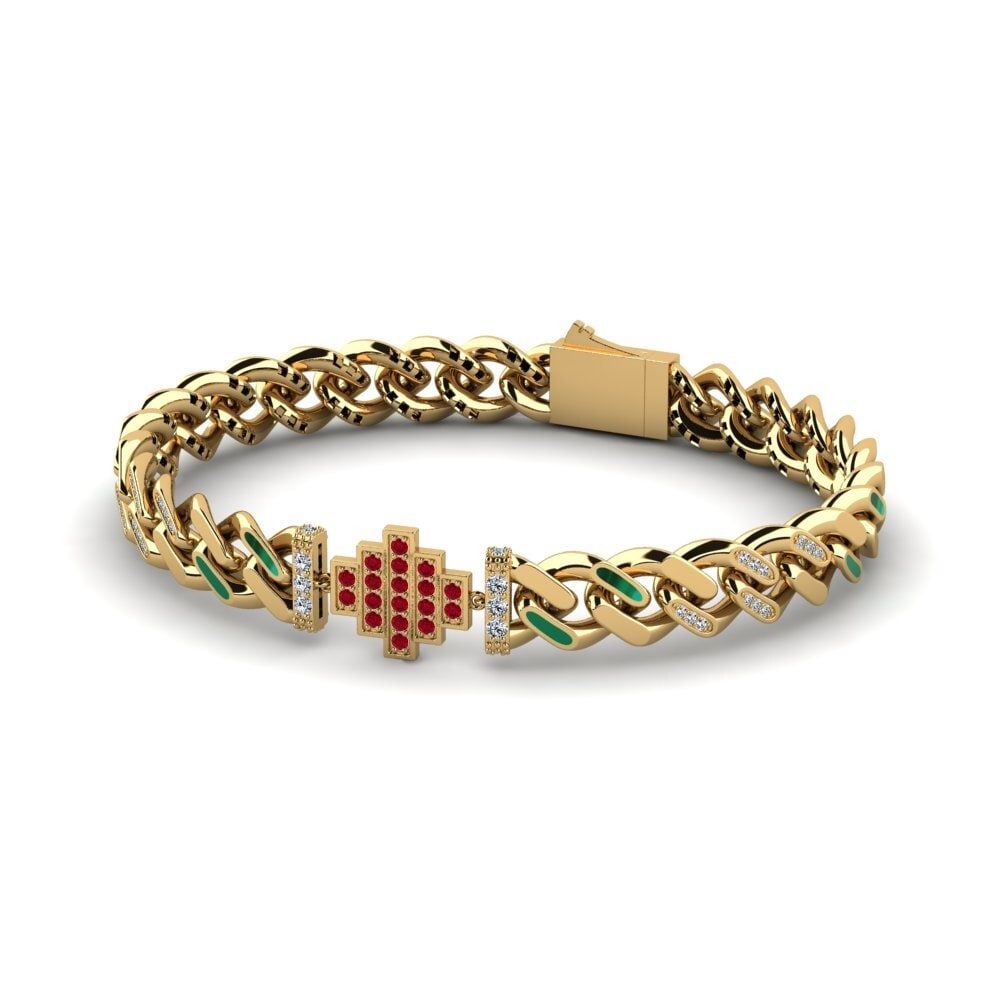 Zircone Rouge Bracelet pour femme Heavaig