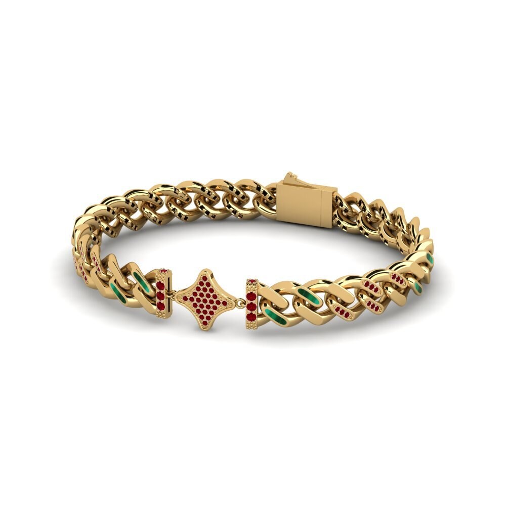 Zircone Rouge Bracelet pour femme Mabeef