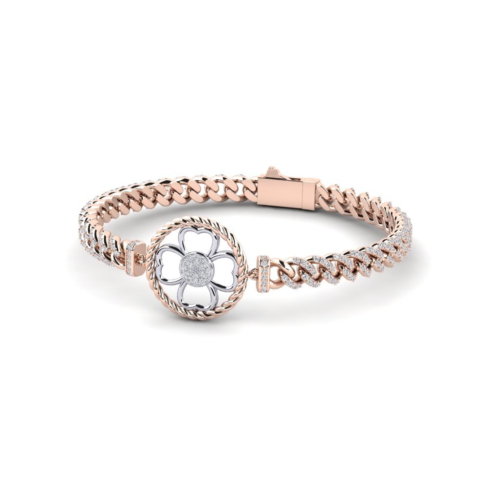 14ct Rose & White Gold Diamond Women's Bracelet Marisen