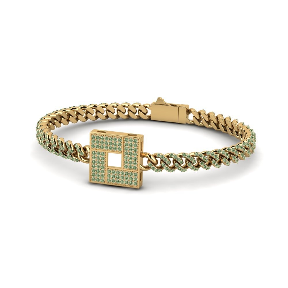 Diamante Verde Pulsera de Mujer Miresase