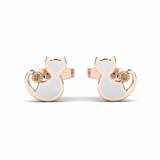 Kids Earring Extreage 585 Rose Gold & Brown Diamond