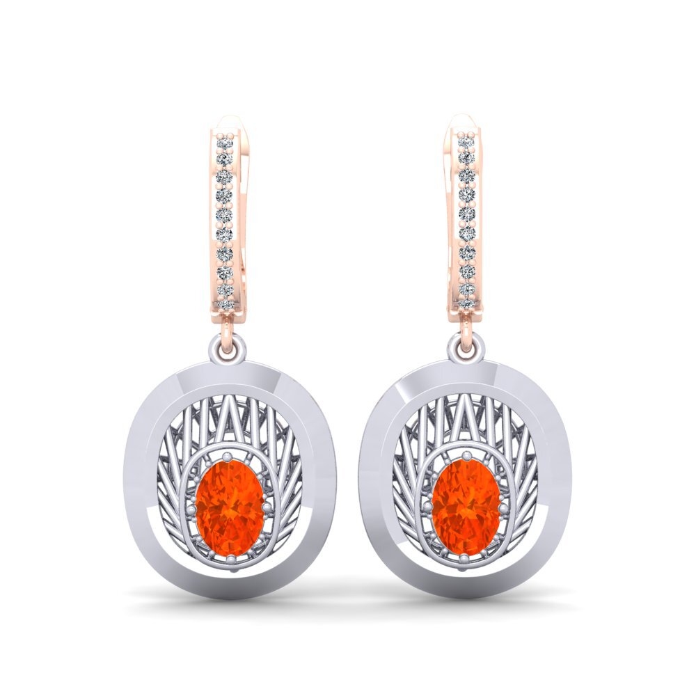 Fire Opal Women's Earring Detail
