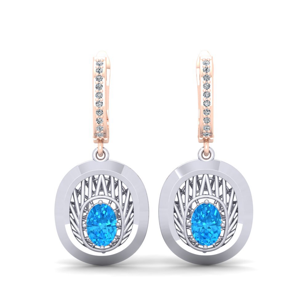Blue Topaz Women's Earring Detail